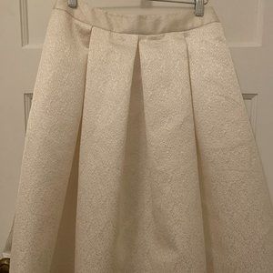 Express white shimmery pleated skirt